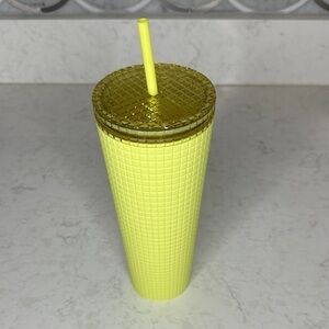 Starbucks Neon Yellow Textured Tumbler